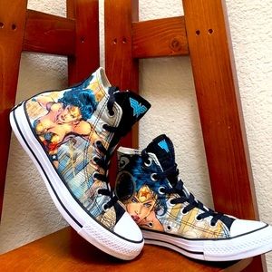 Converse Wonder Woman High Top Sneakers - Blue, Black, White
